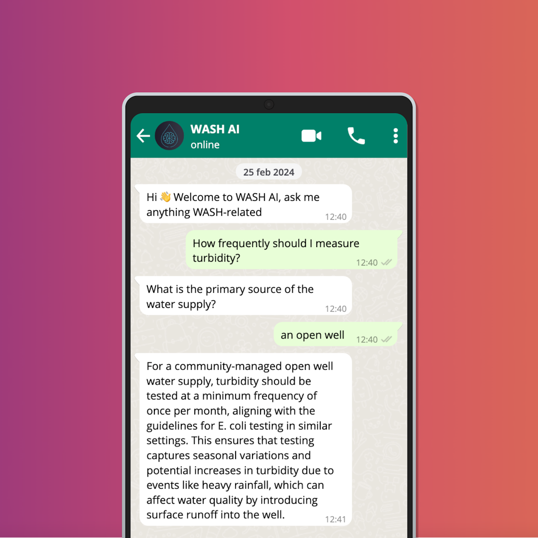 WhatsApp screenshot with WASH AI